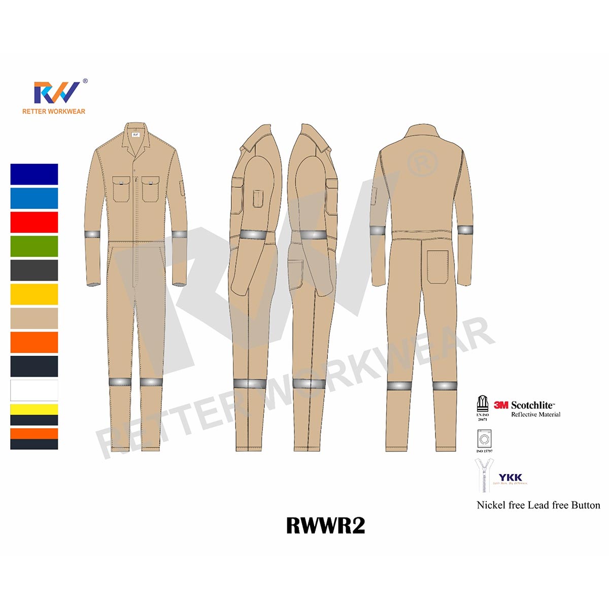 Coverall Regular Brown RWWR2 in India