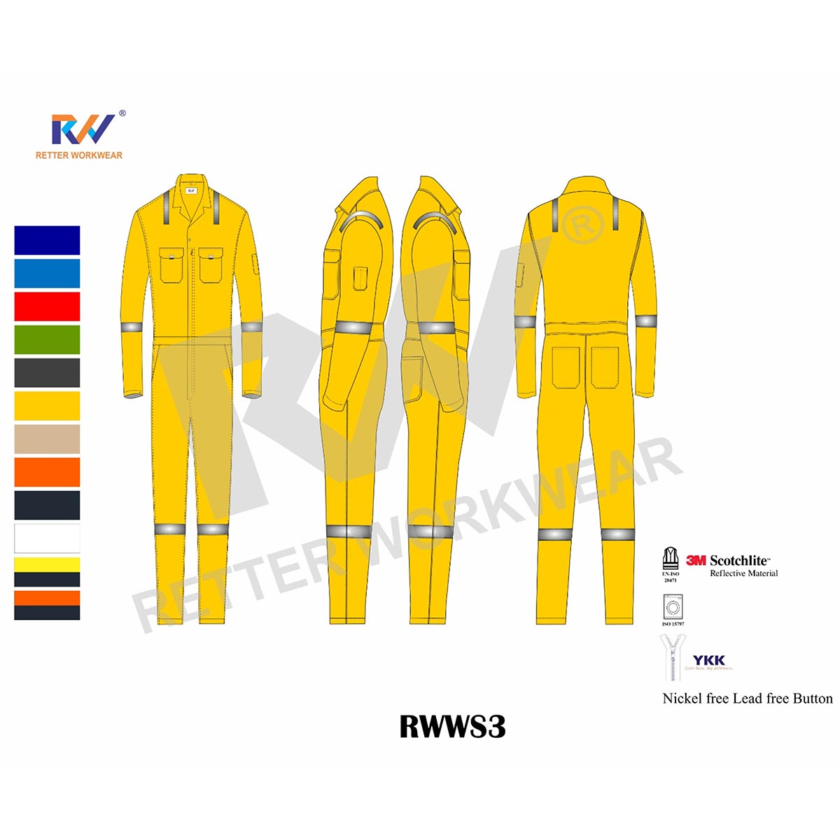 Coverall Standard Yellow RWWS3 in India