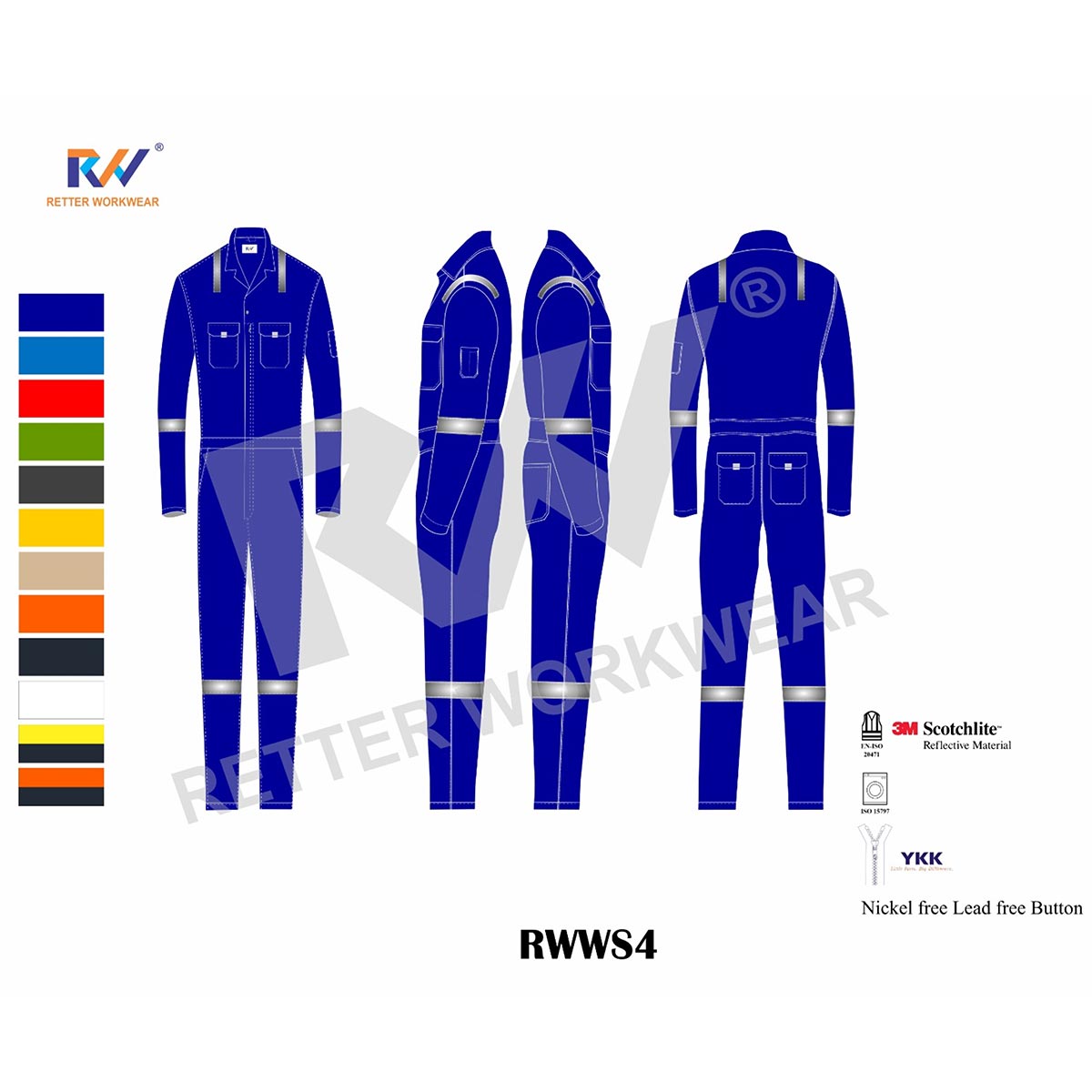 Coverall Standard Navy Blue RWWS4 in India