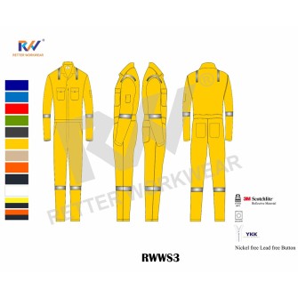 Coverall Standard Yellow RWWS3 Manufacturers, Suppliers, Exporters in Brunei